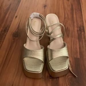 New Gold lace up  heels